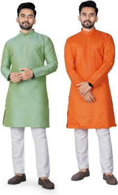 DHASU TRENDZ Men Solid Straight Kurta(Multicolor)