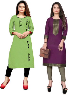 AAIKHODAL Women Printed Straight Kurta(Multicolor)