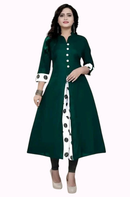 Db Fashionp Women Printed, Solid Anarkali Kurta(Dark Green)