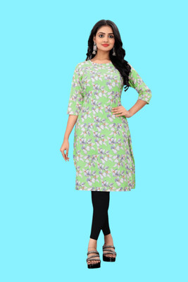 Tulsii Fab Women Printed Anarkali Kurta(Light Green)