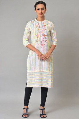 Aurelia Women Geometric Print Straight Kurta(Multicolor)