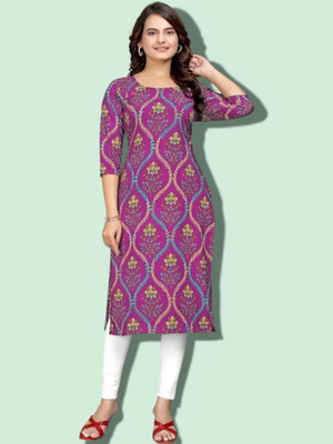 Dhrutiivaste Women Printed Straight Kurta(Multicolor)