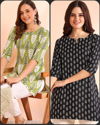 V And V Shop Women Printed A-line Kurta(Multicolor)