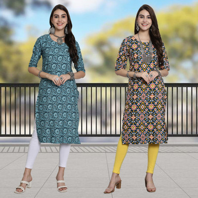 Moda Rapido Women Printed A-line Kurta(Multicolor)