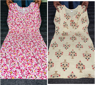 ATTIREGURU Women Printed Straight Kurta(Multicolor)