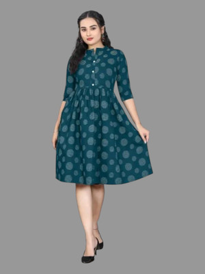 Texpa Creationh Women Solid Anarkali Kurta(Dark Blue)