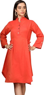 Leriya Fashion Women Solid Flared Kurta(Red)