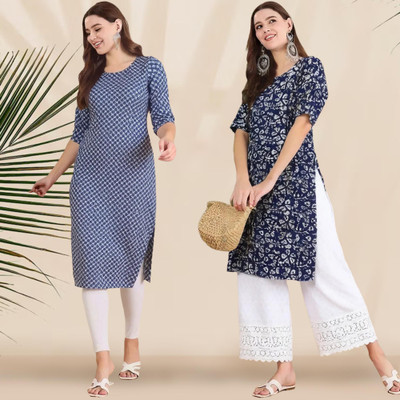 1 Stop Fashion Women Printed A-line Kurta(Multicolor)