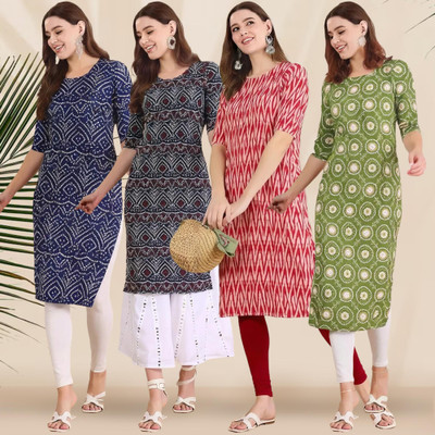 EthnicBasket Women Printed A-line Kurta(Multicolor)