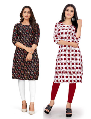 SAIKRUPA FASHION Women Printed Straight Kurta(Multicolor)