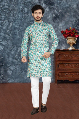 GRATITUDE ROCK Men Printed Straight Kurta(Multicolor)
