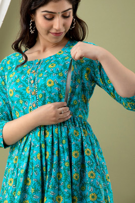 GULJIFASHION Women Maternity/Nursing Nighty(Light Green)