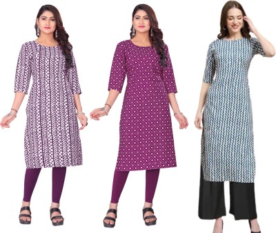 Dhruti Vaste Women Printed A-line Kurta(Multicolor)