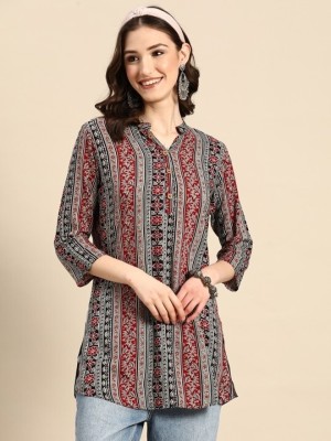 New RJP Craft Women Printed Straight Kurta(Maroon)