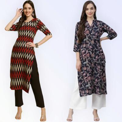 HouseOfCommon Women Self Design Straight Kurta(Multicolor)