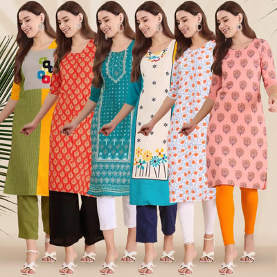 1 Stop Fashion Women Printed A-line Kurta(Multicolor)