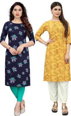 MARIDI FASHION Women Printed Straight Kurta(Multicolor)