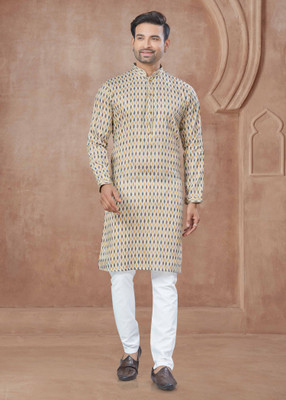 Svatantra Men Striped Straight Kurta(Multicolor)
