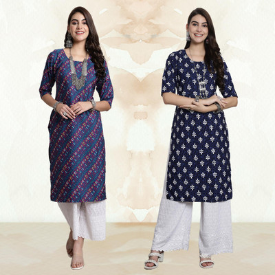 Moda Rapido Women Printed A-line Kurta(Multicolor)