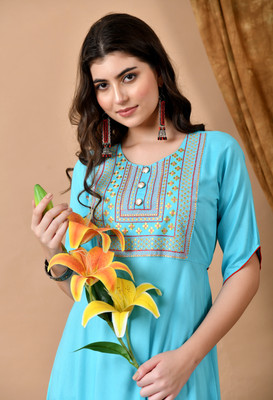 ftDiva Anarkali Gown(Light Blue)