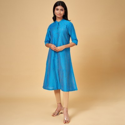 Rangmanch byPantaloons Women Self Design A-line Kurta(Blue)