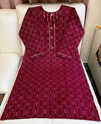 TAHURA CREATION Women Printed A-line Kurta(Maroon)