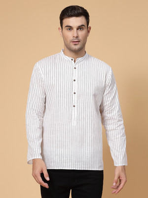 Divastri Men Printed Straight Kurta(White)