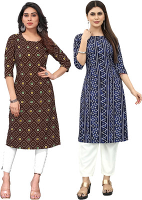 MARIDI FASHION Women Printed Straight Kurta(Multicolor)