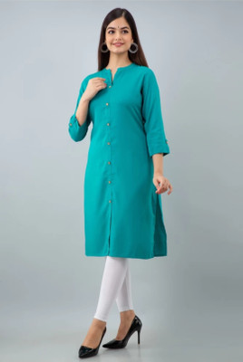 Alastar Women Printed A-line Kurta(Blue)