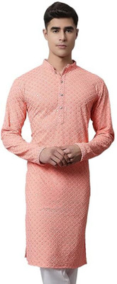 KP CREATION Men Embroidered A-line Kurta(Light Green)