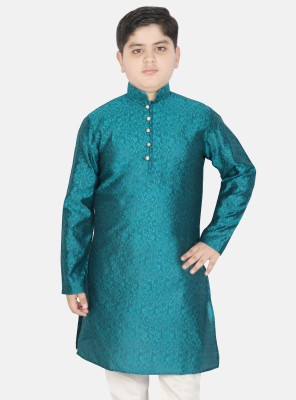 SG YUVRAJ Baby Boys Solid Straight Kurta(Blue)