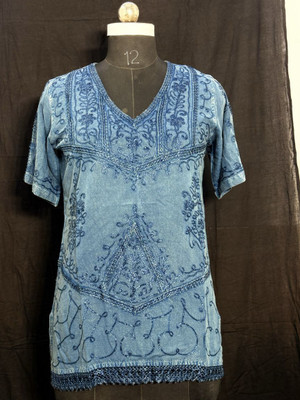 Braziliantunic Women Solid Straight Kurta(Dark Blue)