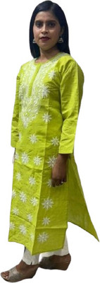 Sidra handicraft Women Embroidered Straight Kurta(Purple)