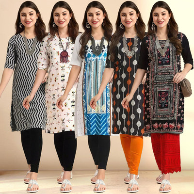 1 Stop Fashion Women Printed A-line Kurta(Multicolor)
