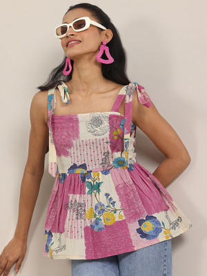 LIBAS Women Printed Anarkali Kurta(Multicolor)