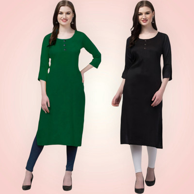 Coft Women Solid Straight Kurta(Multicolor)