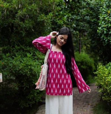Funish Fashion Women Printed A-line Kurta(Pink)