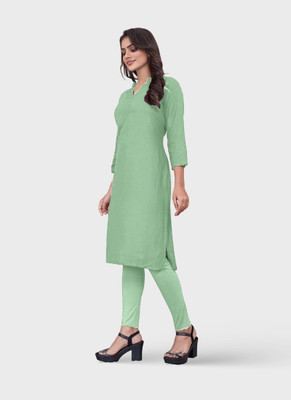 jimory Women Solid A-line Kurta(Light Green)
