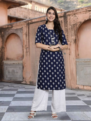 EthnicBasket Women Printed A-line Kurta(Multicolor)