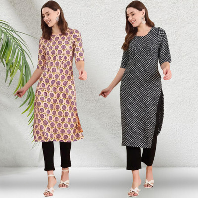 1 Stop Fashion Women Printed A-line Kurta(Multicolor)