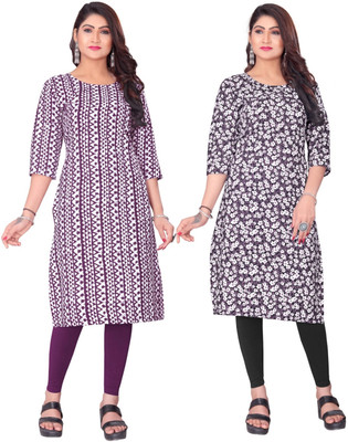Dhruti Vaste Women Printed A-line Kurta(Multicolor)