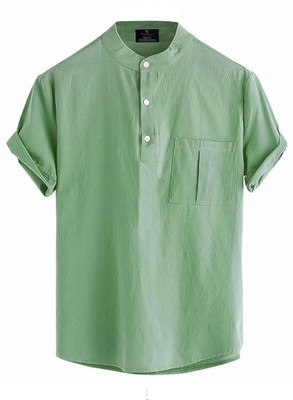 Bollywood Designer Men Solid Straight Kurta(Green)