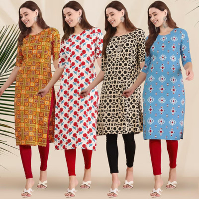 1 Stop Fashion Women Printed A-line Kurta(Multicolor)