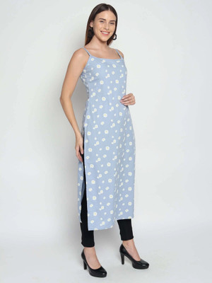 KALLAXI Women Printed Straight Kurta(Multicolor)