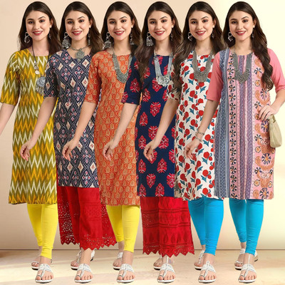 1 Stop Fashion Women Printed A-line Kurta(Multicolor)