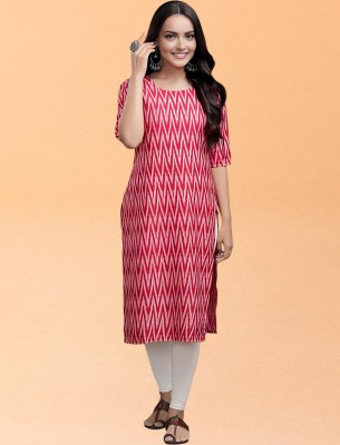 Dream Beauty Fashion Women Printed A-line Kurta(Red, White)