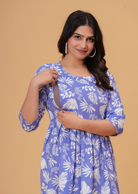 Yaltas Women A-line Blue Below Knee Dress