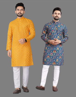 DHASU TRENDZ Men Printed Straight Kurta(Multicolor)