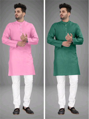 TRUST OUS Men Solid Straight Kurta(Multicolor)