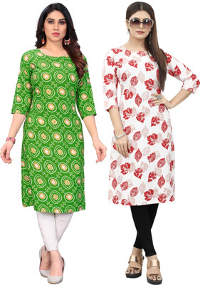 MARIDI FASHION Women Printed Straight Kurta(Multicolor)
